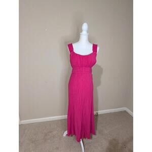 By The River Women’s Pink Rosette Maxi Dress Size Large Preowned Excellent
